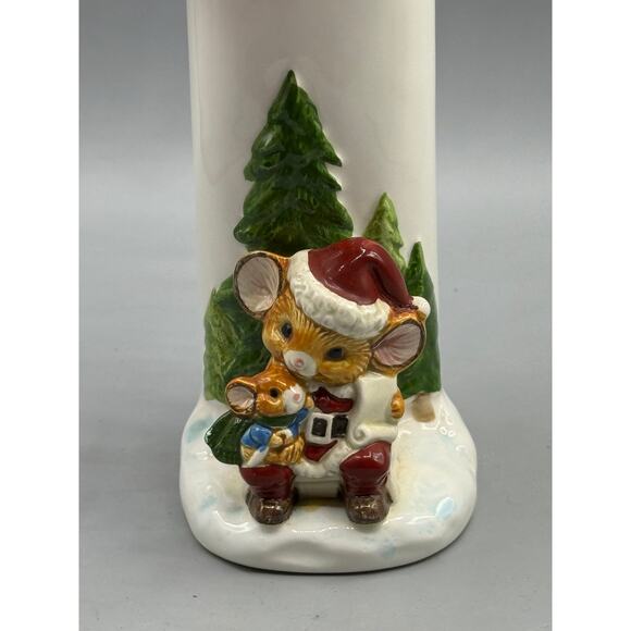 Otagiri Japan Christmas Mouse Bud Vase Santa Mouse Decor - Picture 2 of 8